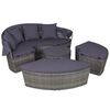 vidaXL 4-tlg. Garten-Lounge-Set mit Kissen Poly Rattan Grau