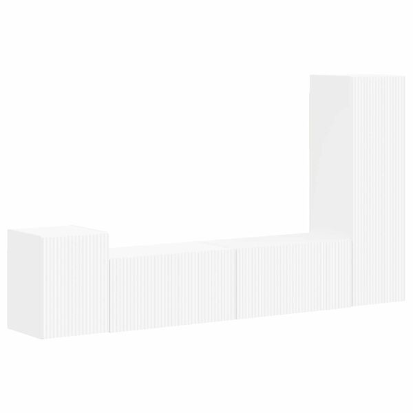 vidaXL TV-Schrankset Wandmontiert 4 pcs Wei&szlig; Holzwerkstoff