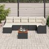 vidaXL Gartensofa-set mit Speicher 8 pcs Schwarz und Creme Poly-Rattan