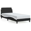 vidaXL Bettgestell Dover Schwarz-Wei&szlig; 90x190 cm Kunstleder