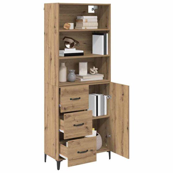 vidaXL Highboard Artisan-Eiche 69,5 x 34 x 180 cm Holzwerkstoff