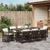 vidaXL Garten Essgruppe 9 pcs Braun Poly-Rattan