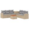 vidaXL Sofa Set 8 stk. Beige und Hellgrau Polyrattan und Stahl