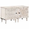 vidaXL Nachttisch 2 Stk. Wei&szlig; 40 x 33,5 x 46 cm Massivholz Mango
