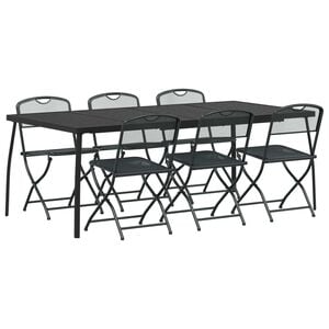 vidaXL Gartenm&ouml;bel Set 7 Stk. Anthrazit Eisen und Stahl