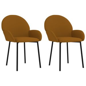 vidaXL Esszimmerst&uuml;hle 2 Stk. Braun Samt