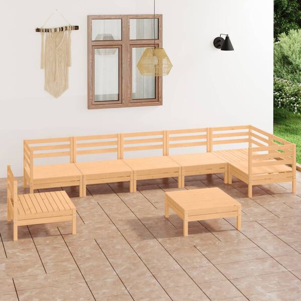 vidaXL 8-tlg. Garten-Lounge-Set Massivholz Kiefer