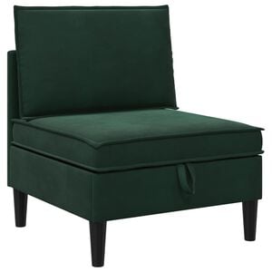 vidaXL Mittels Sofa mit Stauraum Dunkelgr&uuml;n Samt