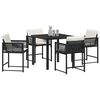 vidaXL Garten Essgruppe 5 pcs Schwarz Poly-Rattan