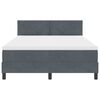 vidaXL Boxspringbett mit Matratze Dunkelgrau 140 x 190 cm Samt