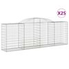 vidaXL Gabionen mit Hochbogen 25 Stk 300x50x100/120cm Verzinktes Eisen