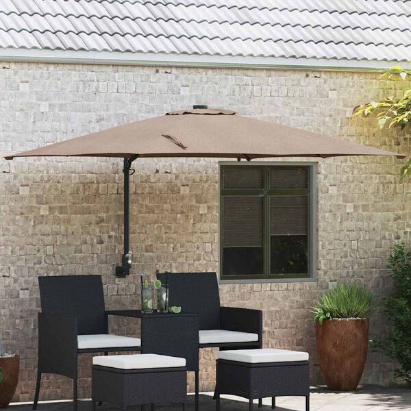 vidaXL Garten-Sonnenschirm Taupe 248,5 x 247,5 x 160 cm