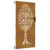 vidaXL Gartentor 85x200 cm Cortenstahl Baum-Design