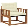 vidaXL Outdoor-Sofagarnitur Massives Akazienholz und Textilene Natur