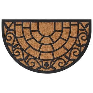 vidaXL Fu&szlig;matte Halbrund 45x75 cm Gummi und Kokosfaser