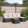 vidaXL Gartensofa-set mit Kissen 6 pcs Schwarz Poly Rattan