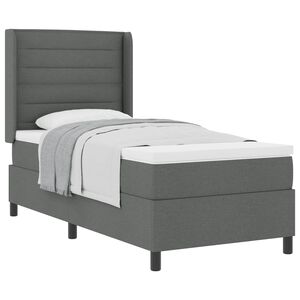 vidaXL Boxspringbett mit Kissen Dunkelgrau 200 x 80 cm Stoff