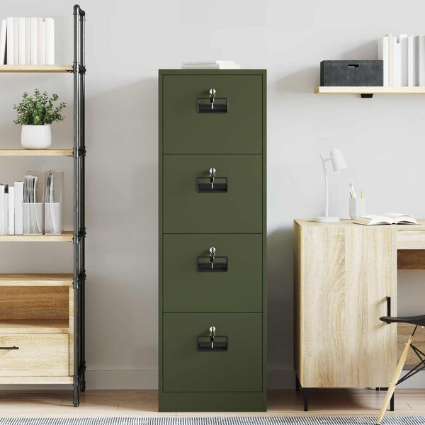 vidaXL Aktenschrank mit Schubladen 2 pcs Olive Gr&uuml;n 44 x 50 x 139 cm