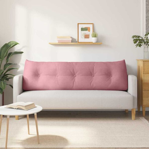 vidaXL R&uuml;ckenkissen Rosa 160 x 24 x 50 cm Samt
