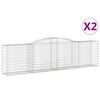 vidaXL Gabionen mit Hochbogen 2 Stk. 400x50x100/120cm Verzinktes Eisen