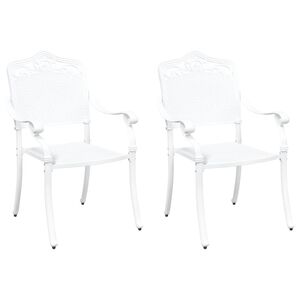 vidaXL Gartenstuhl 2 pcs Weiß 55 x 56,5 x 91cm Aluminium