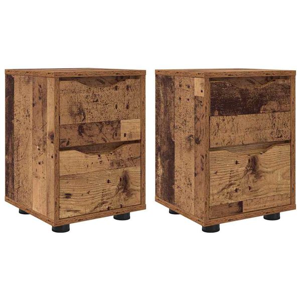 vidaXL Nachttische 2 pcs Altholz 30,5 x 30 x 43 cm Holzwerkstoff