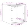 vidaXL Nachttisch mit Glast&uuml;r Braun Eichen-Optik 35x37x35 cm