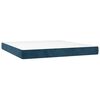 vidaXL Boxspringbett mit Matratze Dunkelblau 160x200 cm Samt