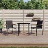 vidaXL Gartenstühle 2 Stk. Schwarz 55x61,5x90 cm Textilene und Stahl
