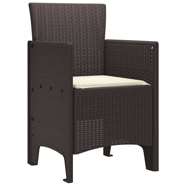 vidaXL Gartenstuhl mit Kissen 4 pcs Braun 53 x 49 x 85 cm Polypropylen