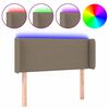vidaXL LED Kopfteil Taupe 93x16x78/88 cm Stoff