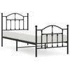 vidaXL Bettgestell mit Kopf- und Fu&szlig;teil Metall Schwarz 80x200 cm