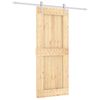 vidaXL Schiebet&uuml;r Nat&uuml;rlich und Wei&szlig; 85 x 210 cm Massivkiefer