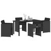 vidaXL Garten Essgruppe 5 pcs Schwarz Poly-Rattan