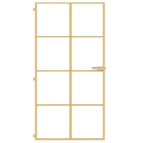 vidaXL Innent&uuml;r Schlank Golden 102,5x201,5 cm Hartglas und Aluminium