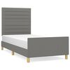 vidaXL Bettgestell ohne Matratze Dunkelgrau 100x200 cm Stoff