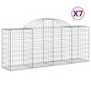 vidaXL Gabionen mit Hochbogen 7 Stk. 200x50x80/100 cm Verzinktes Eisen