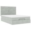 vidaXL Ottoman-Bett mit Matratzen & LEDs Hellgrau 140x190 cm Samt