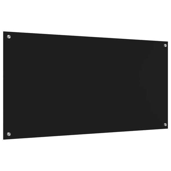 vidaXL K&uuml;chenr&uuml;ckwand Schwarz 120 x 60 cm Geh&auml;rtetes Glas