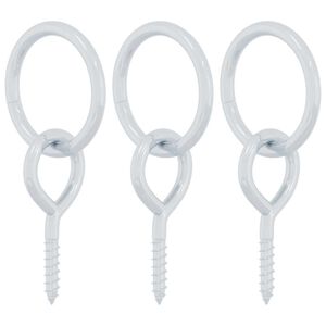 vidaXL Pferdeanbinderinge mit &Ouml;senschrauben 3 Stk. Silbern Stahl