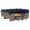 vidaXL M&ouml;belsets 8 Stk. Grau und Marineblau PE-Rattan