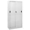 vidaXL B&uuml;roschrank mit Schiebet&uuml;r Hellgrau 90x40x180 cm Stahl