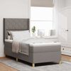 vidaXL Boxspringbett mit Matratze mit Kopfteil Taupe 90 x 190 cm Stoff
