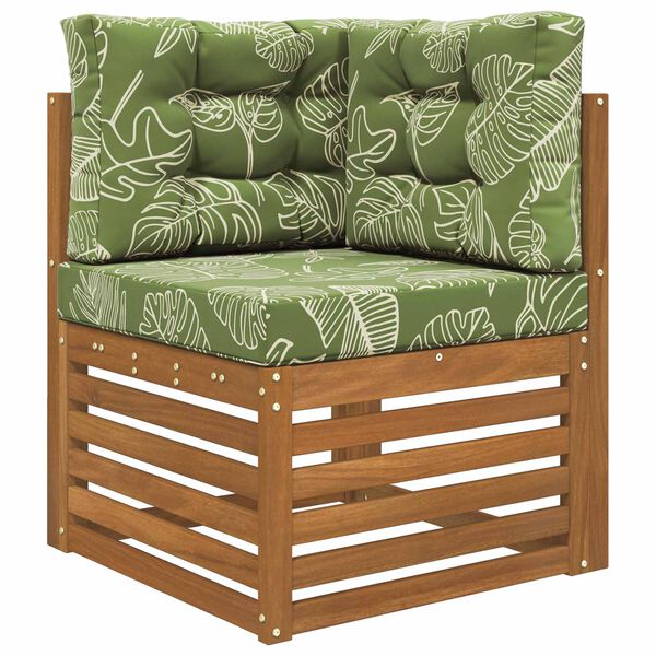 vidaXL Sofakissen f&uuml;r drau&szlig;en 3 pcs Blattdesign Polyester