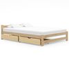 vidaXL Bettgestell mit 2 Schubladen Massivholz Kiefer 160x200 cm
