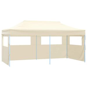 vidaXL Profi-Partyzelt Faltbar mit 4 Seitenw&auml;nden 3&times;6m Stahl Creme