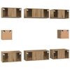 vidaXL TV-Schrankset Wandmontiert 8 pcs Artisan-Eiche Holzwerkstoff