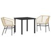 vidaXL Garten Essgruppe 3 stk. Braun Poly-Rattan