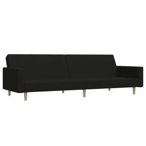 vidaXL Schlafsofa 2-Sitzer Schwarz Stoff