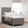 vidaXL LED Boxspringbett mit Matratze Taupe 90 x 190 cm Stoff